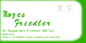 mozes friedler business card